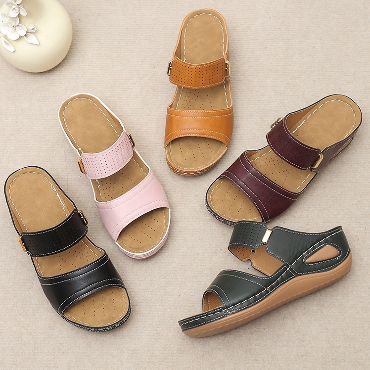 Ready Stock Large Size Women's Shoes Wedge Heel Sandals Open Toe