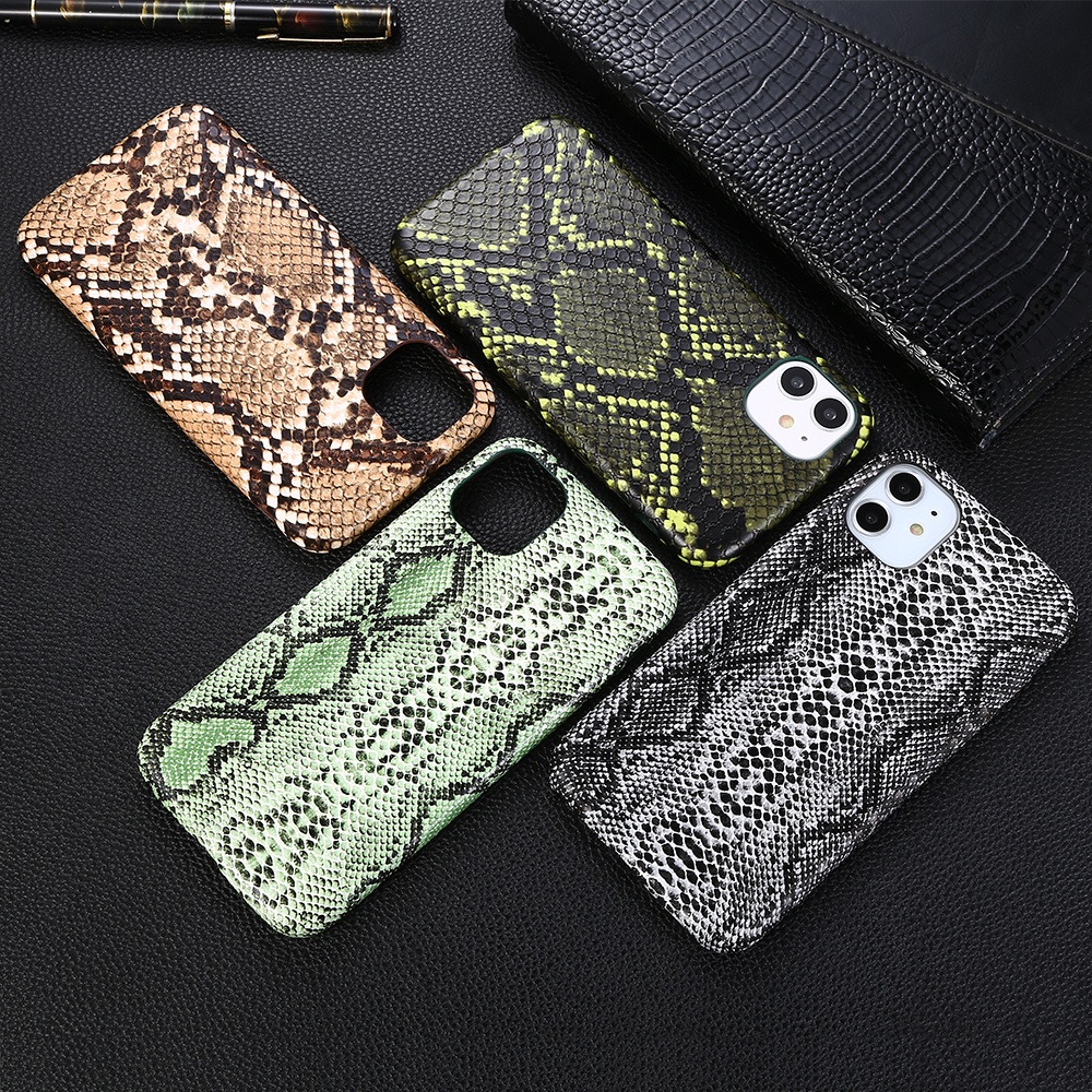 Fashion Leather iPhone 12 12 Pro 12 Pro Max Snake Textured Casing 11 ...