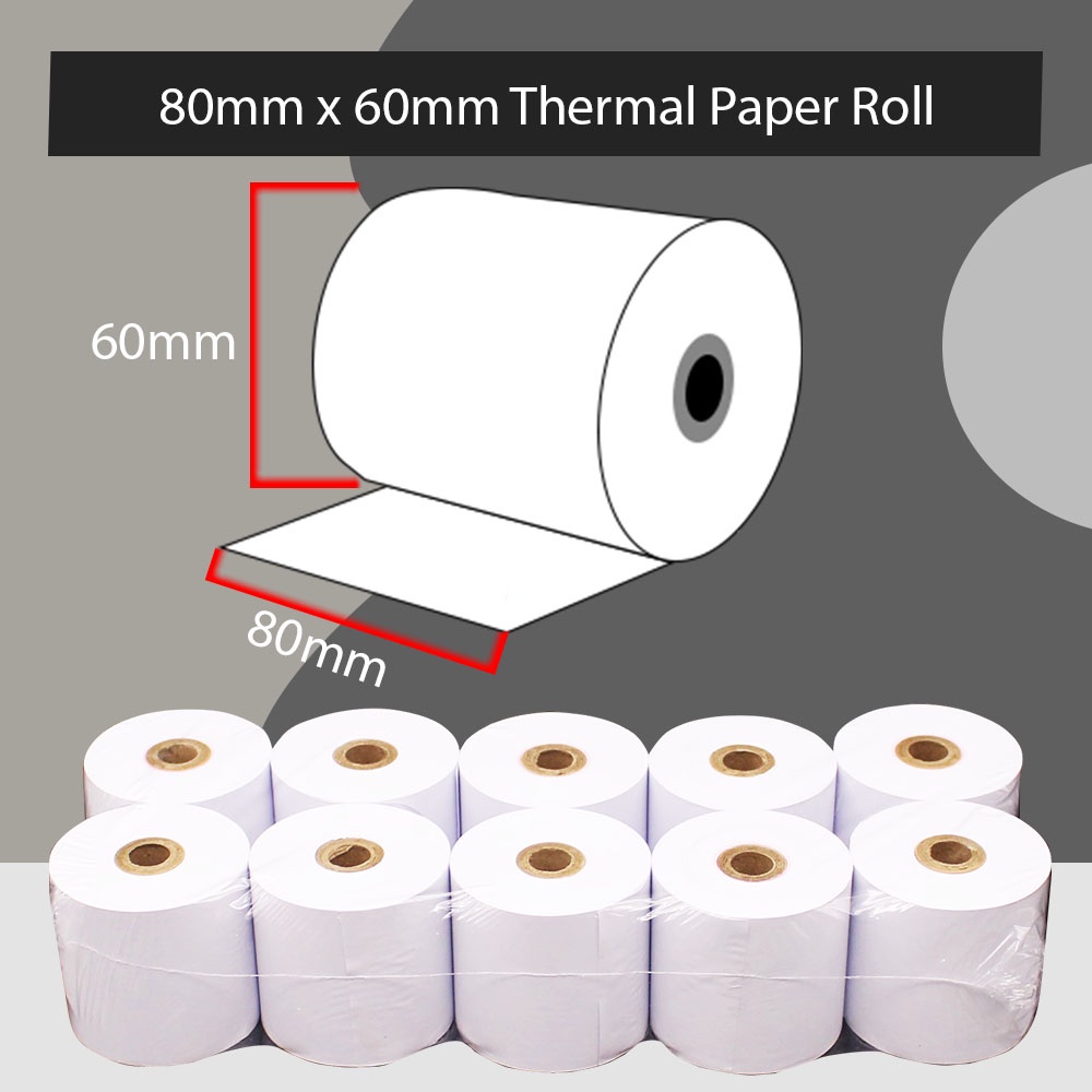 80mm x 60mm Thermal Paper Roll ( Per Pack 10Pcs) | Shopee Malaysia