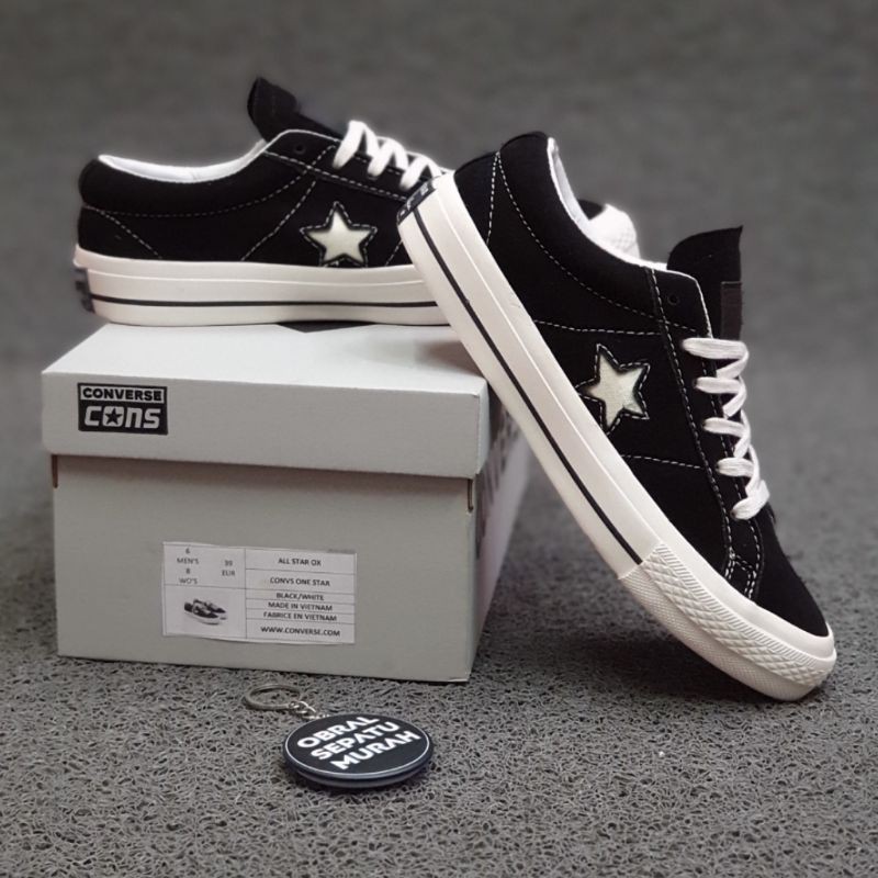 Sale Shoes ONE STAR CHUCK TAYLOR SUEDE BLACK WHITE PREMIUM