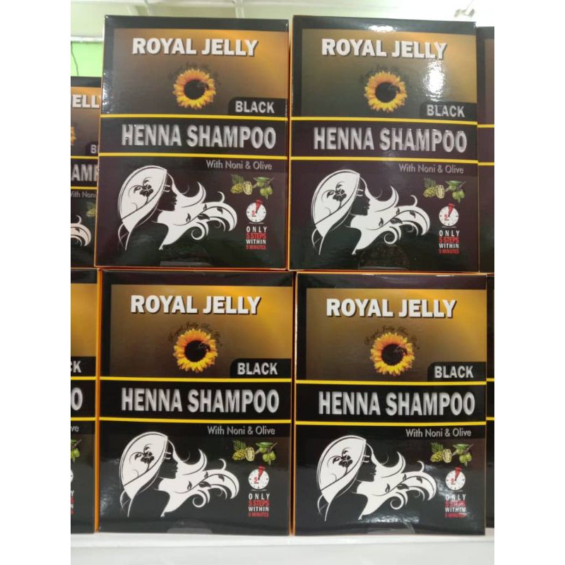 Royal Jelly Henna Shampoo Hitam Kotak Baru Shopee Malaysia