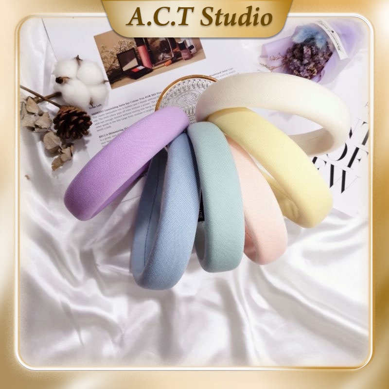 ACT STUDIO Vintage Hairband Thick Wide Padded Sponge Hairband Headband ...