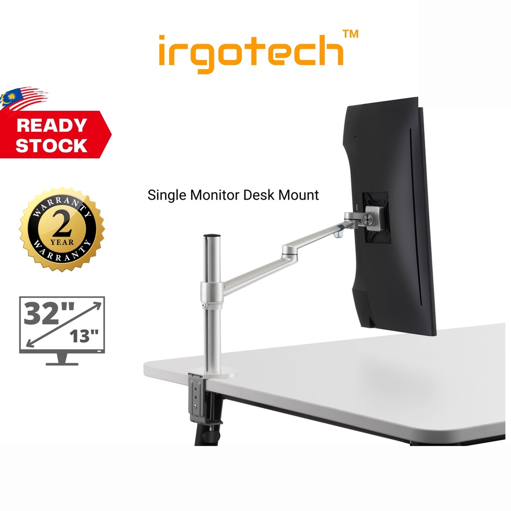 IRGOTECH Monitor Arm Riser Stand 32 inch Single Aluminum Monitor Stand