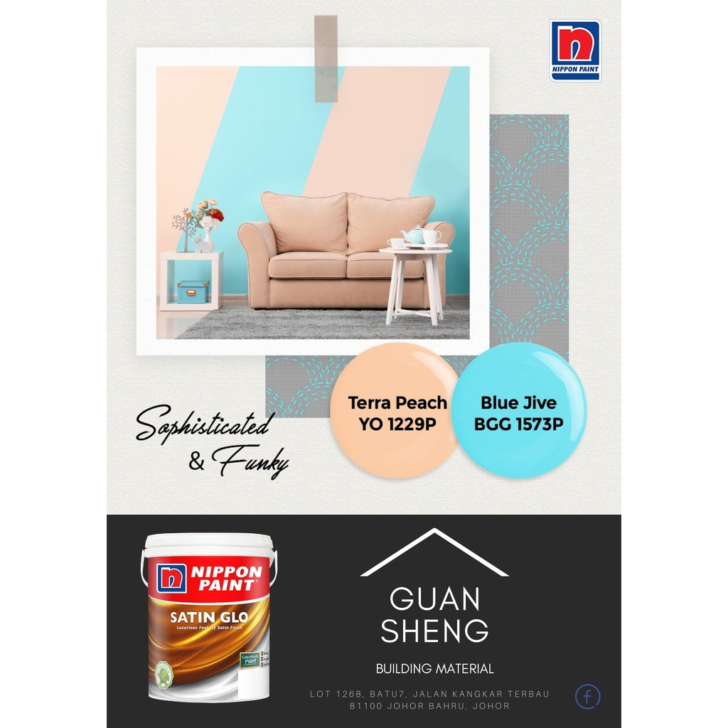 NIPPON Paint Satin Glo (RED/PINK Series) 1L Indoor Water Based Wall ...