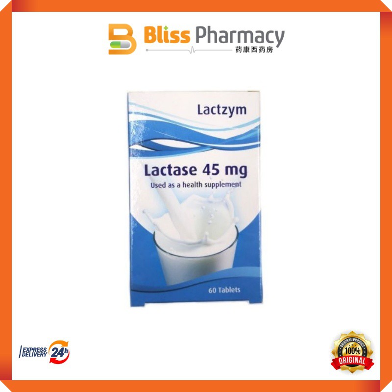 LACTZYM LACTASE ENZYME FOR LACTOSE INTOLERANT 45 MG 20/60 TABLETS