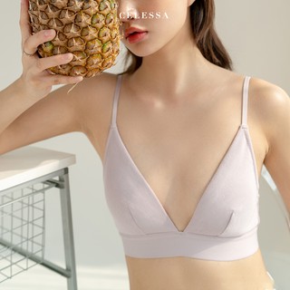 CELESSA - SUMMER DAIRY Bikini Bralette - Size S to L (Wireless, Deep V)  棉质法式内衣
