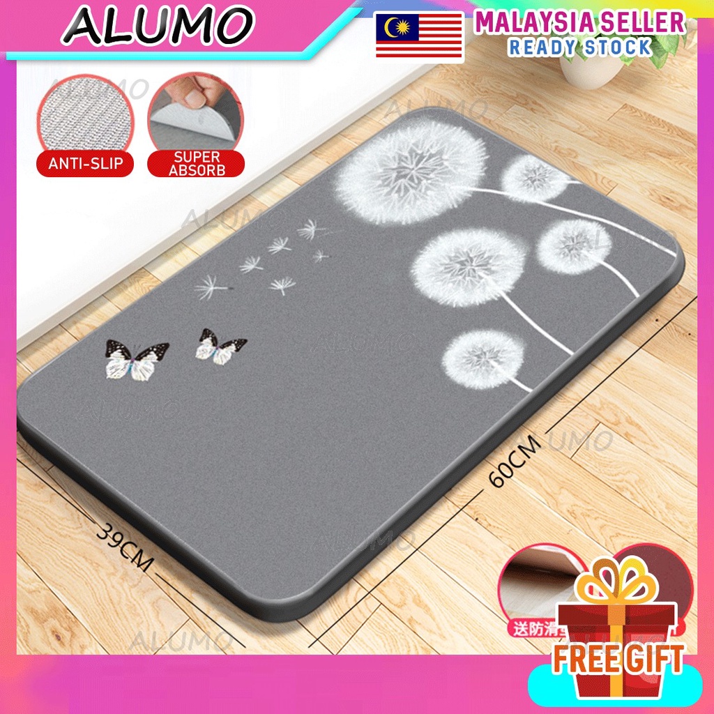 Japan Diatomite Mud Mat / Diatomite Mat / AntiSlip Fast Absorbent Floor Mat / Tikar Lantai