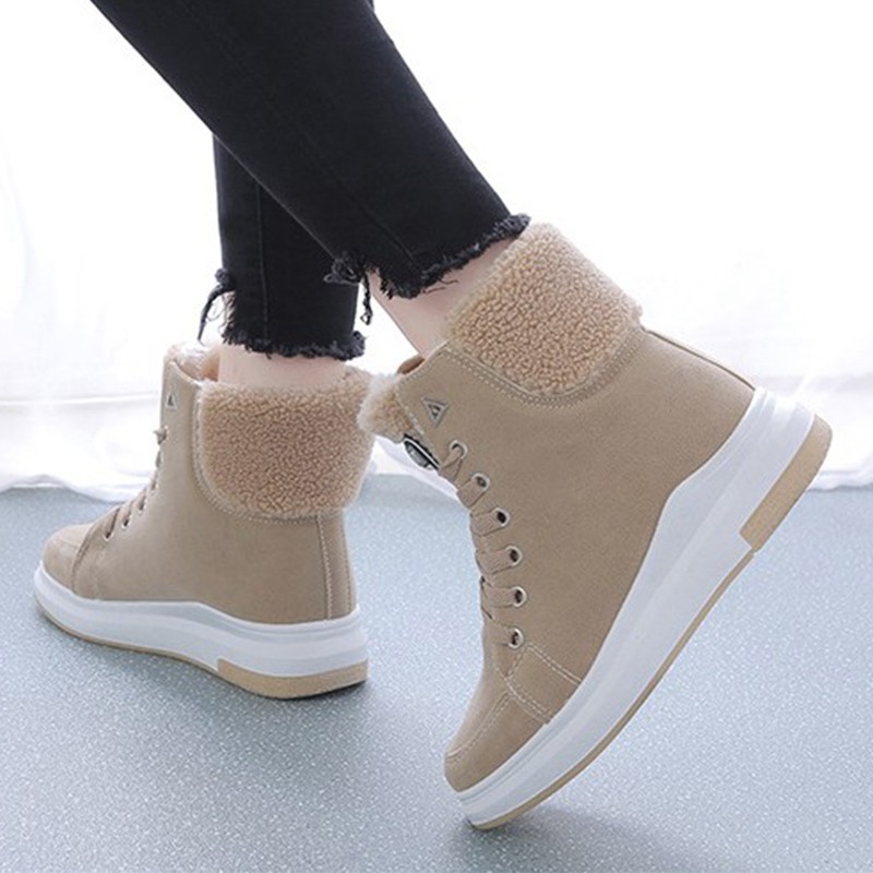 Women Shoes Short Boots Platform Female Botas Footwear Lace Up Ankle Flat Fashion Winter Shopee Malaysia