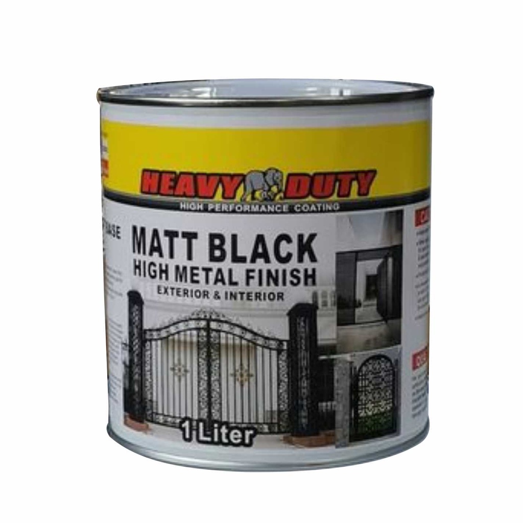**READY STOCK** 1L HEAVY DUTY ( BLACK MATTE PAINT ) FOR WOOD AND METAL