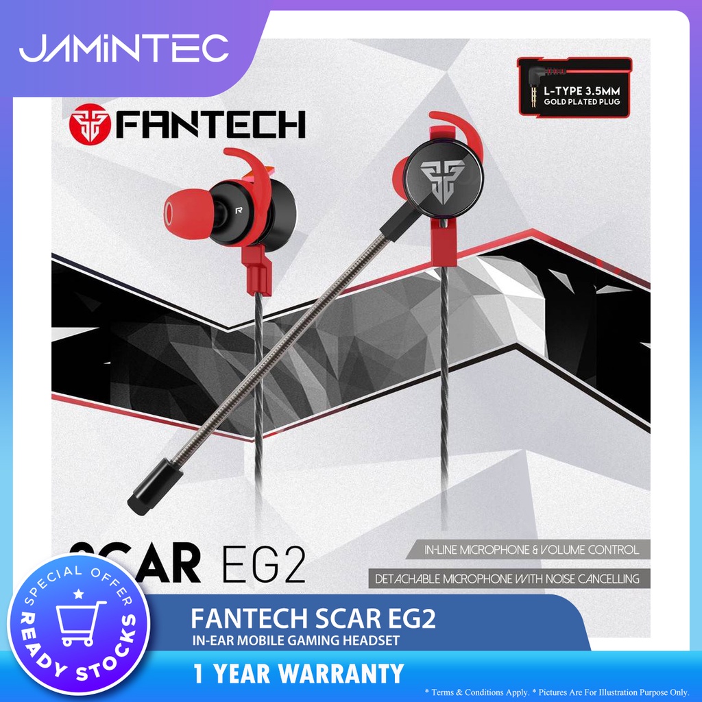 FANTECH SCAR EG2 IN-EAR GAMING HEADSET HEADPHONE MIC MICROPHONE 3.5MM ...