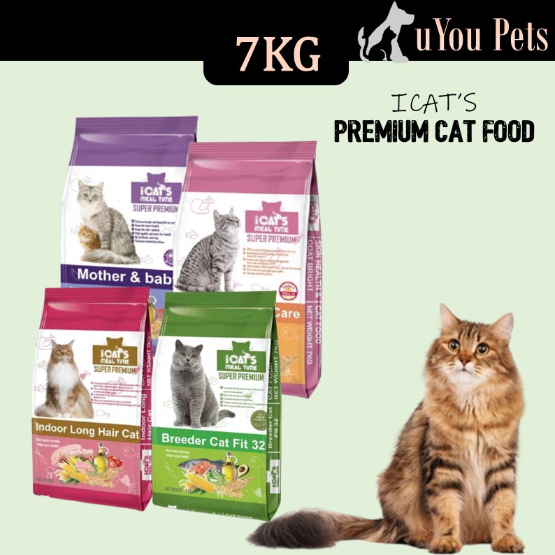 Icats Meal Time Super Premium Cat Food 7kg Indoor Long Hair Mother