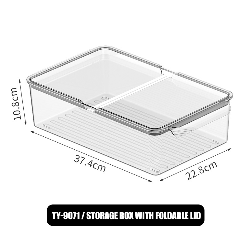 Refrigerator Food Storage Containers with Lids Transparent Large Capacity  Plastic Seal Tank Separate Vegetable Fruit Fresh Box
