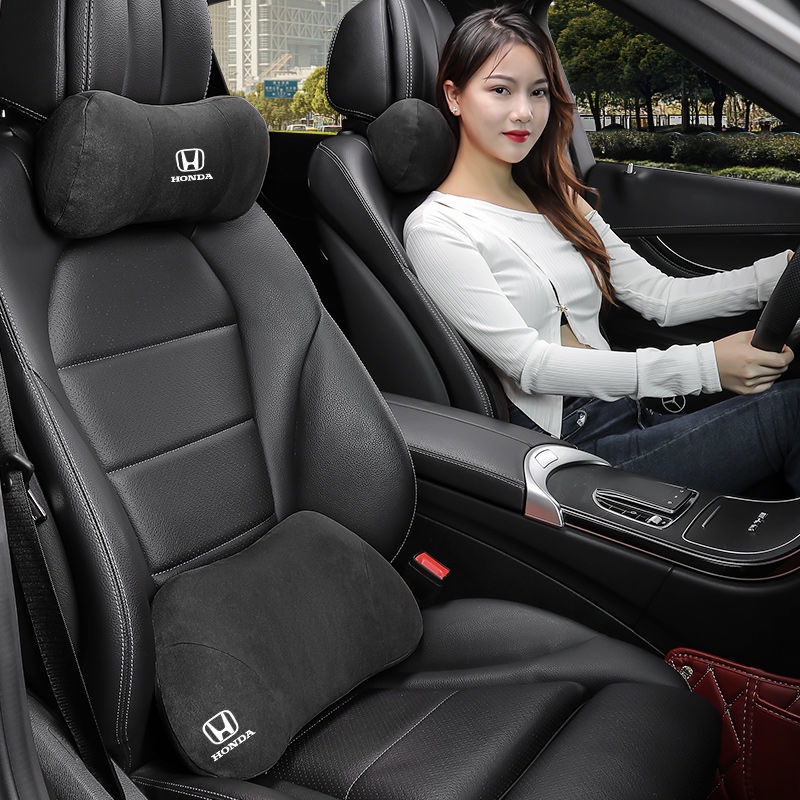 Honda Car Dedicated Headrest Neck Pillow With Decoration Suede Seat ...