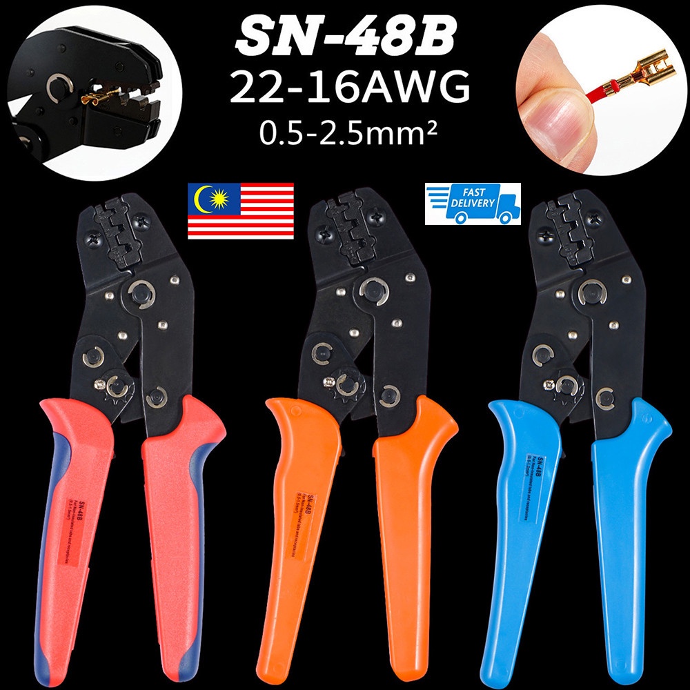 Wire Crimper Professional Non-Insulated Terminal Crimping Tools Range  0.5~2.5mm² A.W.G 26~16 Terminal