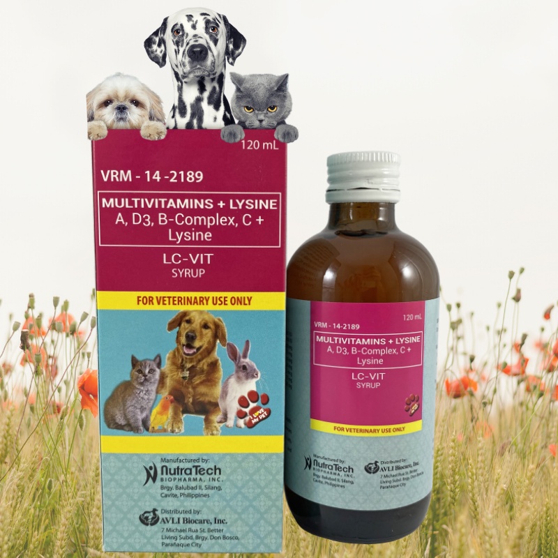Multivitamins + Lysine for pets (cats, dogs) LCVIT syrup 120ML