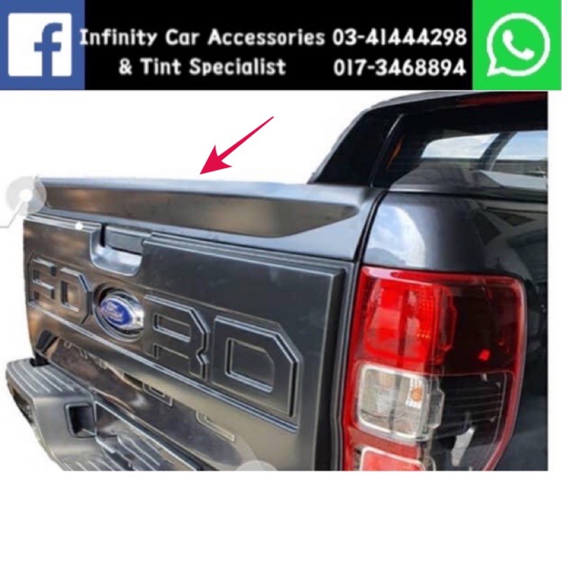 Ford Ranger 2012-2020 Rear Bonet Spoiler Rear Tail Gate Spoiler Cover ...