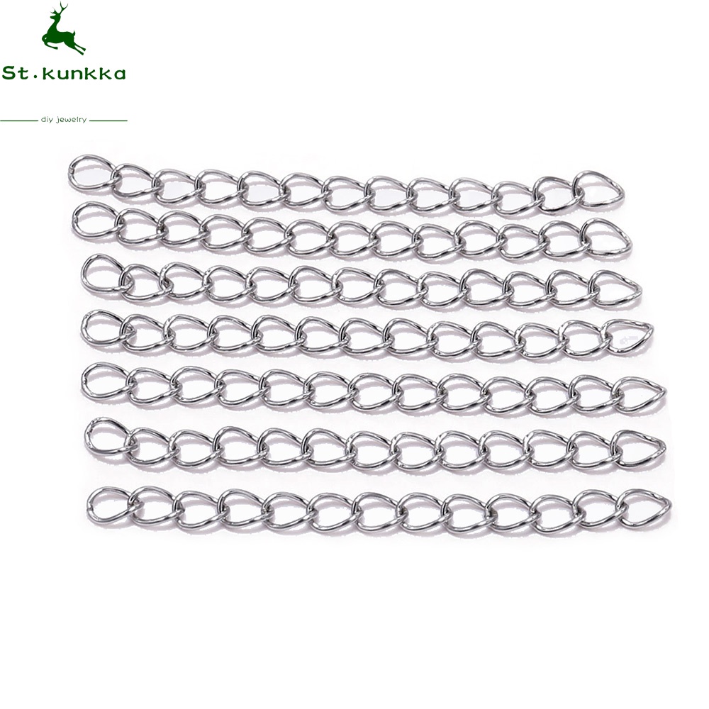 St.kunkka Stainless Steel Bulk Necklace Extension Bracelet Chains (50 ...