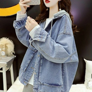 ✥Hoodies and Jeans Korean Version Loose Hooded Denim Jacket Women Spring  Autumn New Style Age-Reducing All-Match Large Size Retro Trendy | Shopee  Malaysia