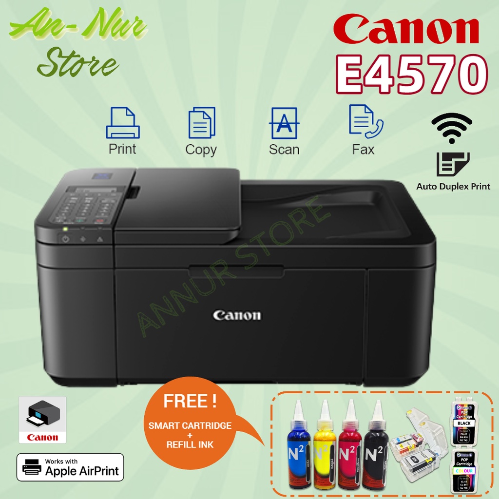 Canon E4570 AllInOne Printer [ Print ScanCopyFaxAuto Duplex Print