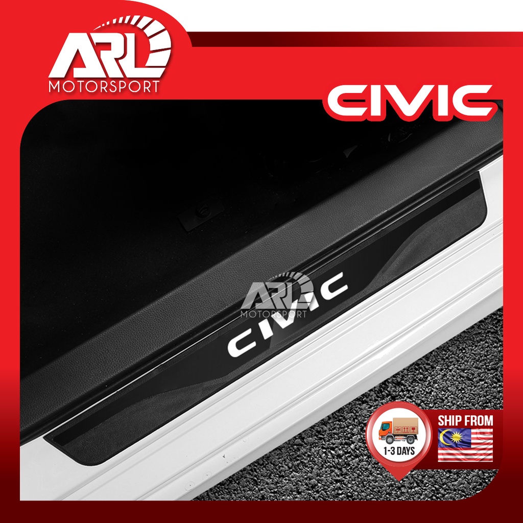 thumbnail image 2 of Stainless Steel Door Scuff Plates / Sill Guards For 2006-2011 Honda Civic (4-Piece Set) + Free Gift 2 of 4