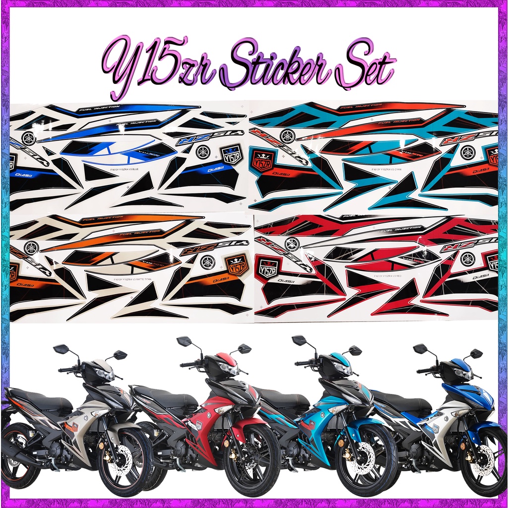 YAMAHA Y15ZR V3 BODY STICKER SET / Y 15 ZR V3 YAMAHA STICKER / JUPITER ...