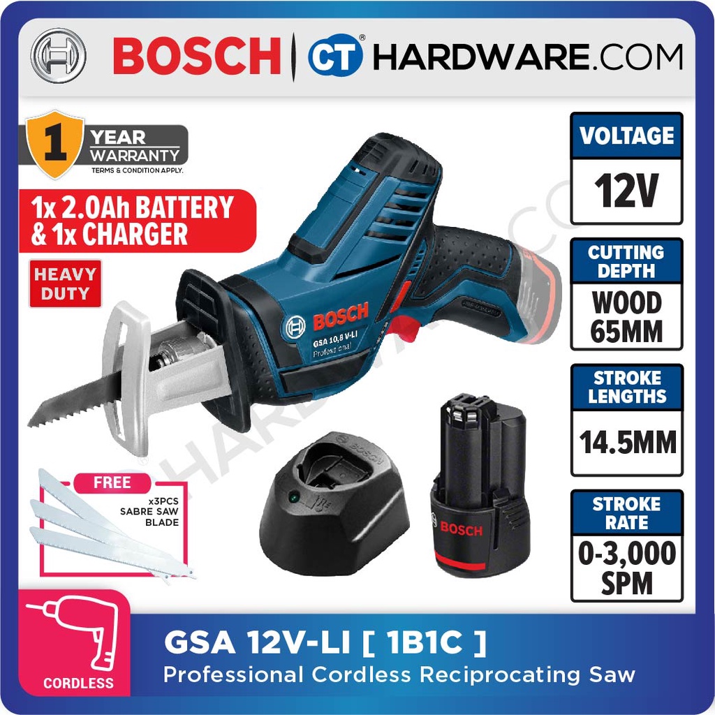 BOSCH GSA 12V LI CORDLESS SABRE SAW 12V 060164L9L2