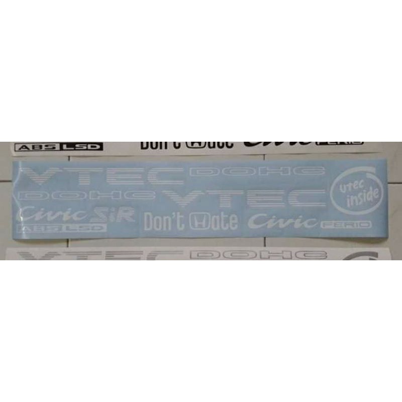 CAR STICKER HONDA CIVIC FERIO EG9 EG8 EG6 DOHC VTEC EK SO4 | Shopee ...
