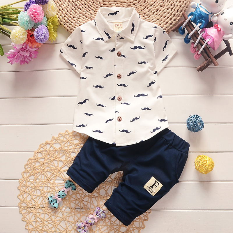 Linen Baby Boy Clothes XMWEALTHY Baby Boy Summer Outfit - Cotton Short Sleeve Shirt & Pants Set (6M-5Y) Boys Button Down Shirt