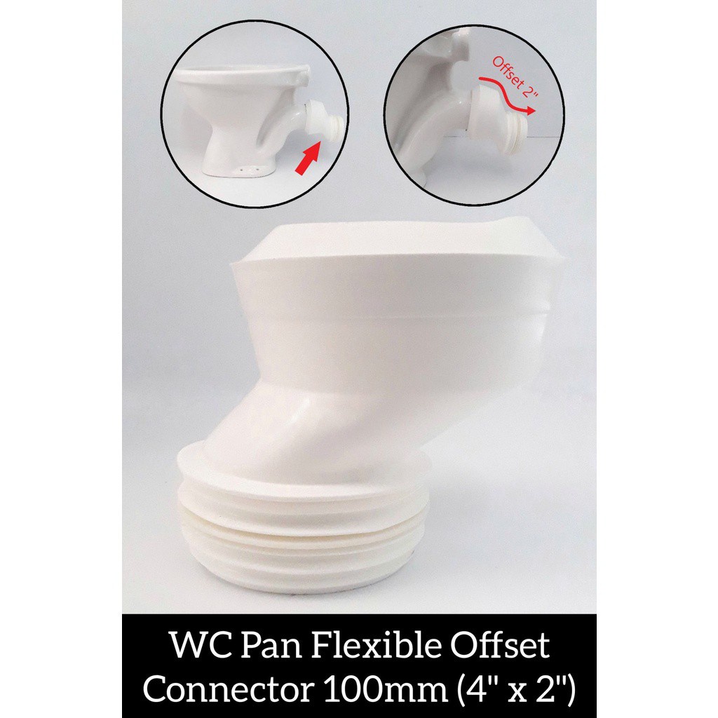 4Inch x 2Inch Offset WC Pan Toilet Bowl Offset Straight Connector ...