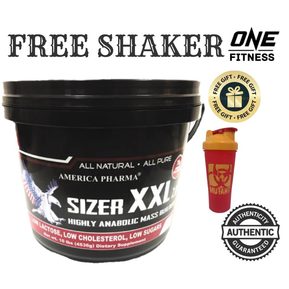 AMERICA PHARMA SIZER XXL LEAN MASS GAINER 4.5kg 10lbs (FREE SHAKER ...