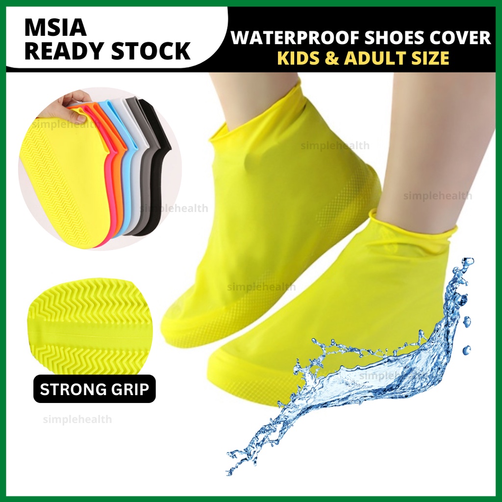 Penutup Kasut Hujan Waterproof Shoes Cover Soft Silicone Resistant Rain Reusable Elastic Rain