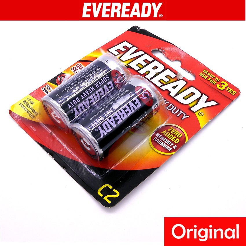 Official Eveready Super Heavy Duty R14 1 5v 2pack C Size Battery C2 Shopee Malaysia