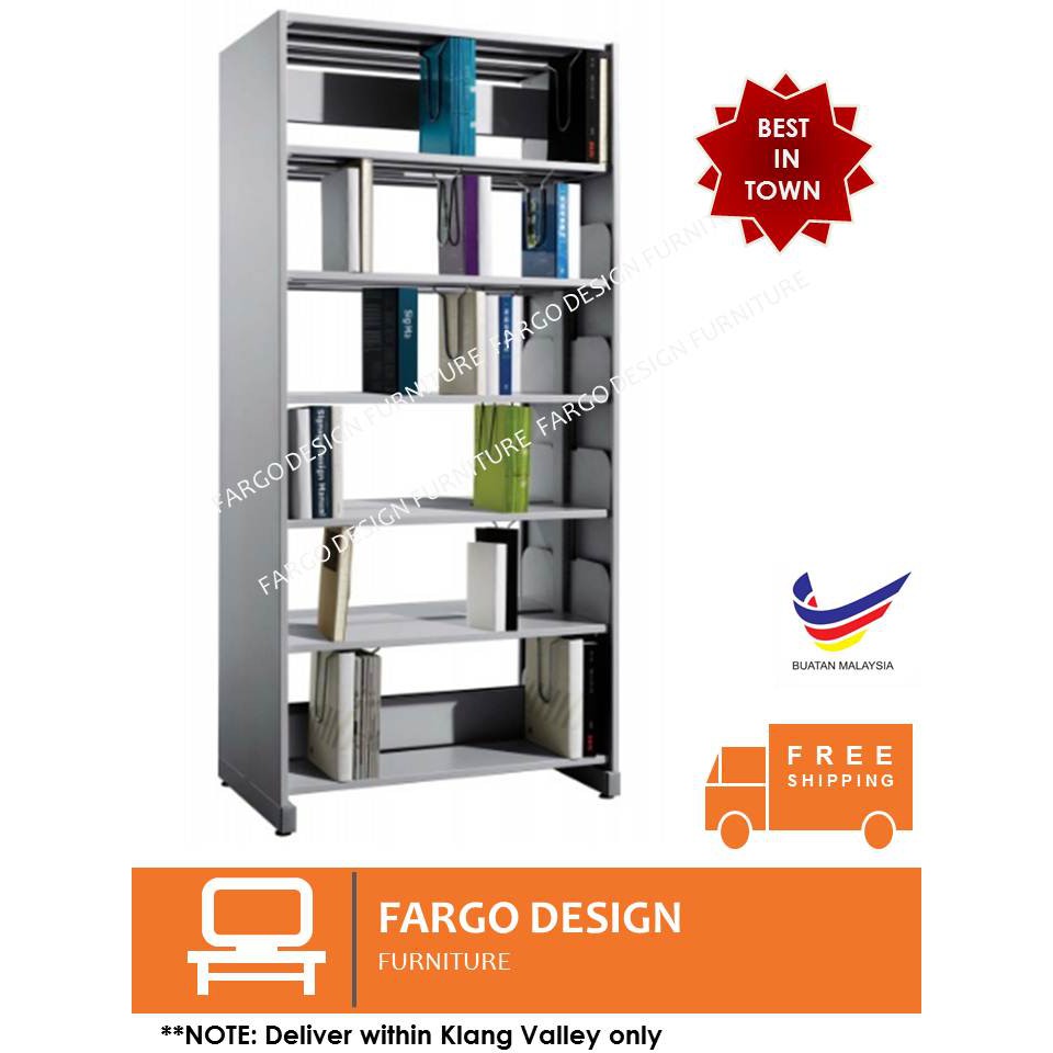 LIBRARY DOUBLE SIDED RACK with STEEL SIDE PANEL & ADJUSTABLE SHELVES ...