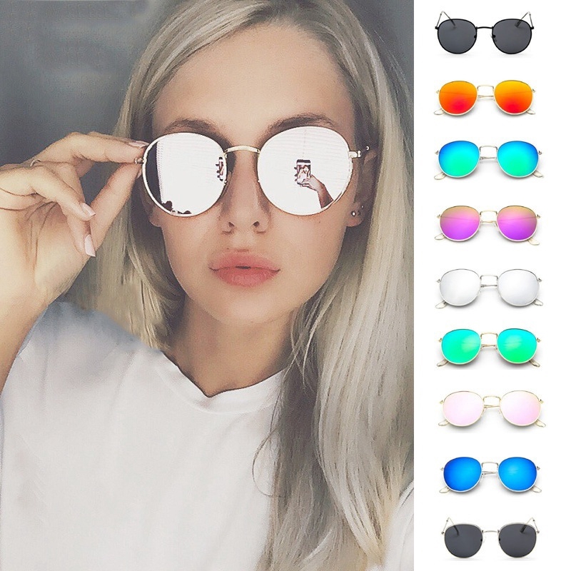 Unisex Round UV400 Sunglasses With Metal Frame 9 Colors Available