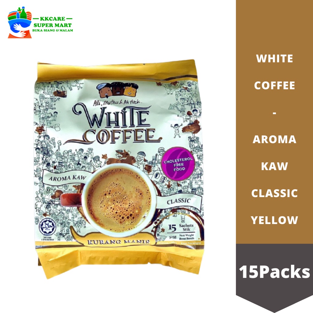 Ali, Muthu & Ah Hock White Coffee - Kurang Manis 525g 15 Sachets ...