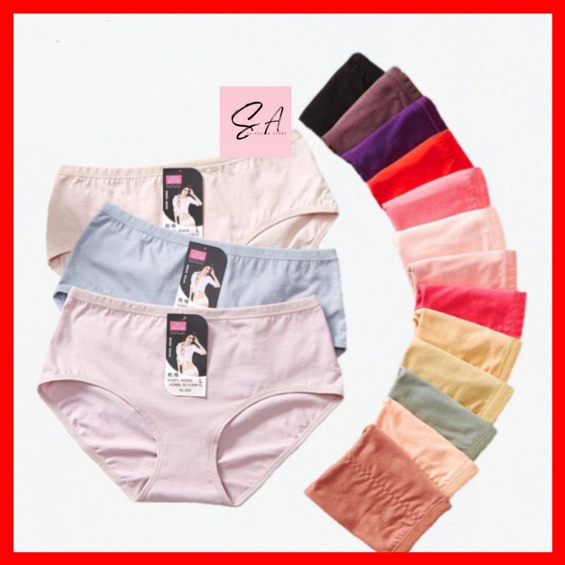 Ladies Panties 2031 Cotton Woman Underwear Size M-XL Seluar Dalam ...