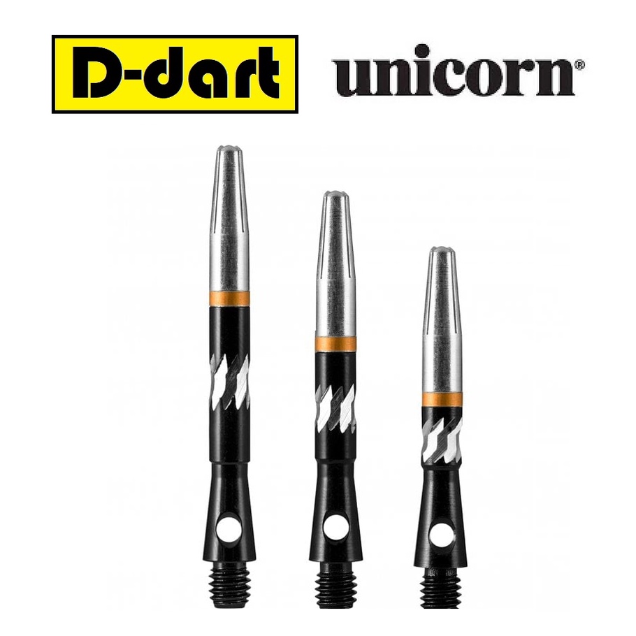 UNICORN DART SHAFT/STEM Ali 360 Spinning Dart Shafts Black for Steel