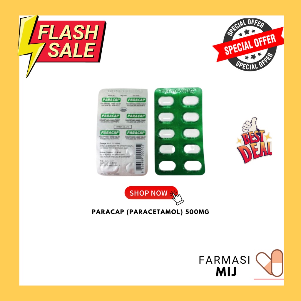 Paracap Paracetamol 500mg | Shopee Malaysia