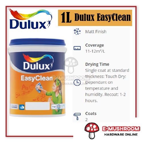 1L Dulux Paint Easy Clean For Interior Matt Finish Shopee Malaysia