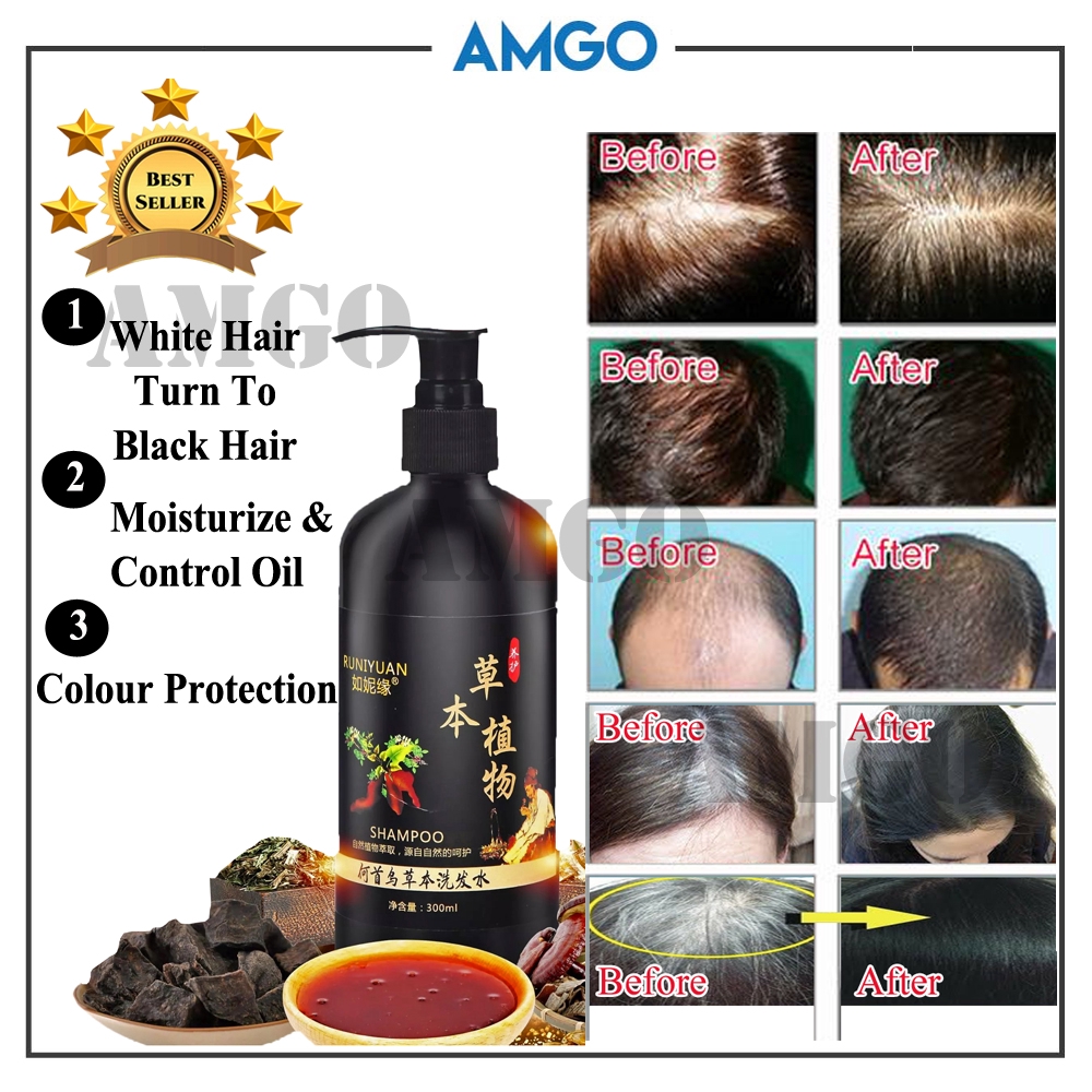 AMGO Runiyuan Herbal Professional Hair Shampoo Specialize White Hair