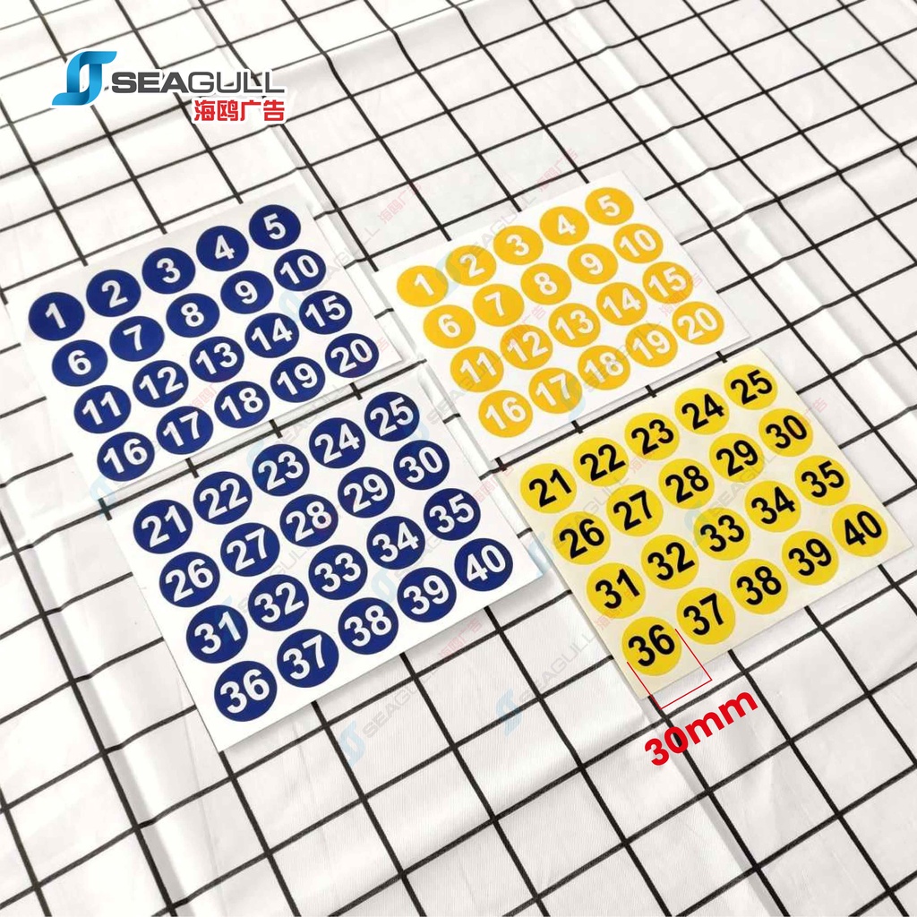 1-100 Number Stickers Small Size Label, 25 x 25 mm, Multi, Pack of