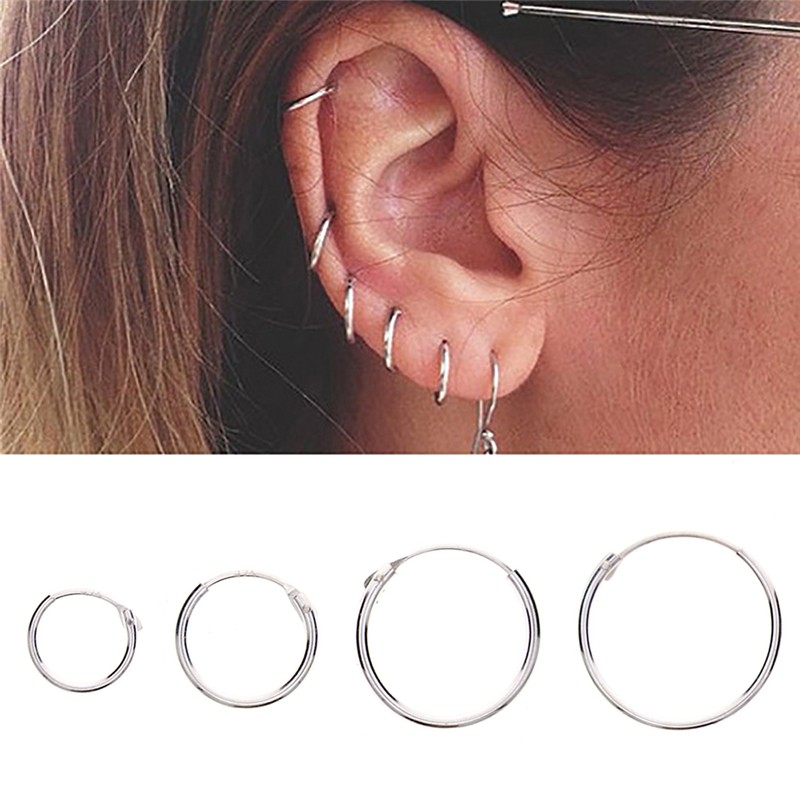 Earrings circle silver outlet