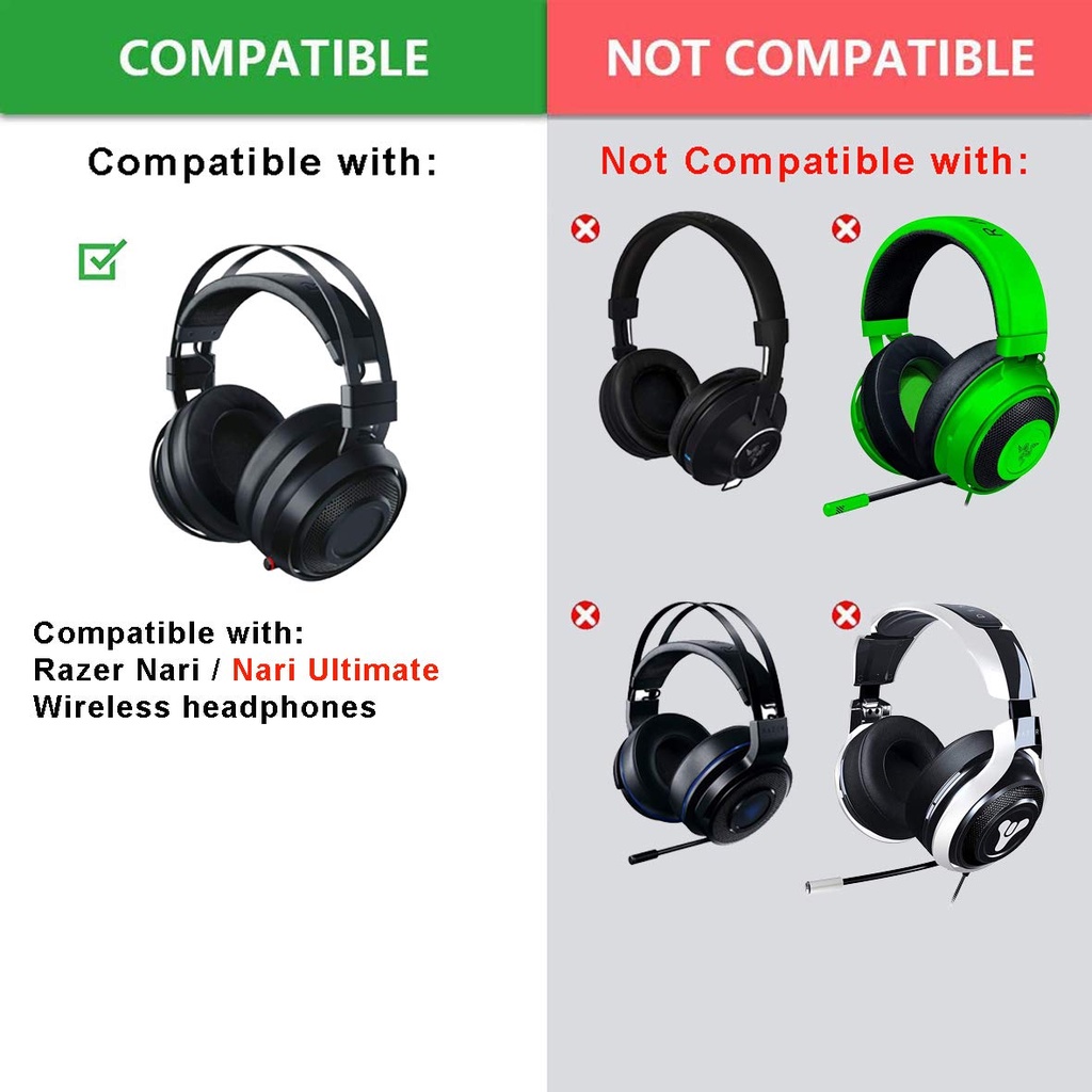Replacement Cooling Gel Earpads Ear Pads Cushions Muffs for Razer Nari Kraken X Ultralight Ultimate Essential Kitty Headsets Shopee Malaysia