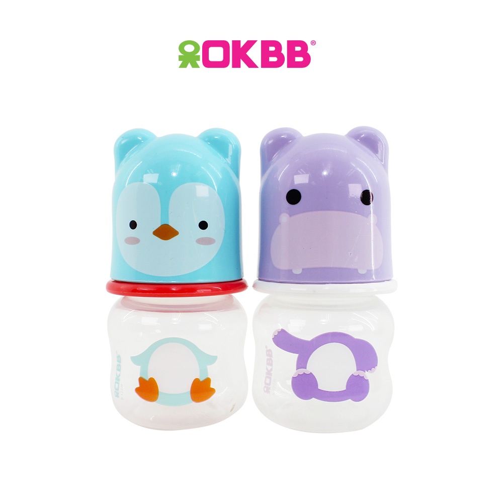 OKBB Twin Pack Feeding Bottle with Standard Neck Teat Bottle 2 x 2 Oz ...