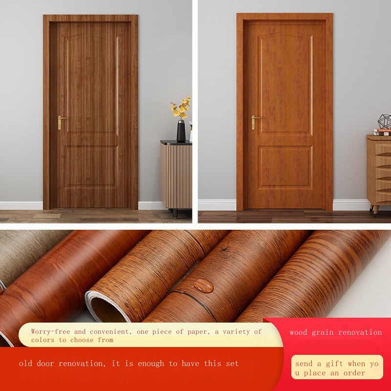 Ready Stock-Door Stickers Furniture Wood Grain Renovation Self-Adhesive ...