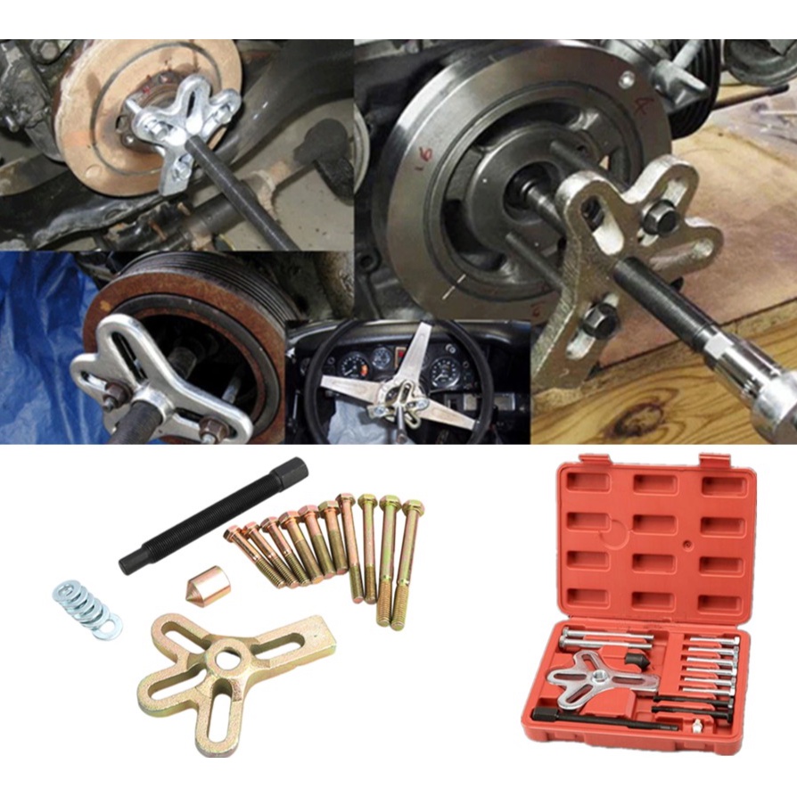 13pcs Harmonic Balancer Steering Wheel Puller Removal Automotive Tools