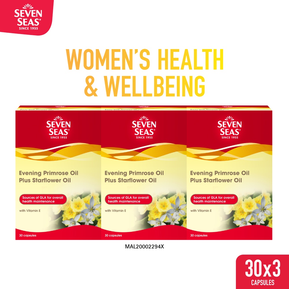 Seven Seas Evening Primrose Oil + Starflower Oil 1000mg (30 caps x 3
