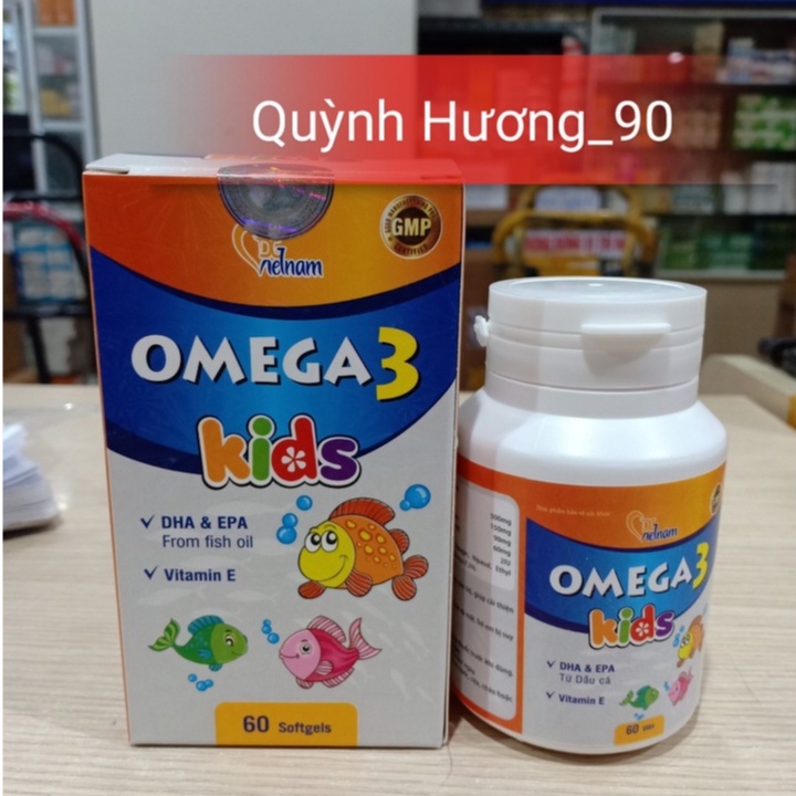 Omega 3 KIDS pills bottle of 60 pills helps supplement DHA for children