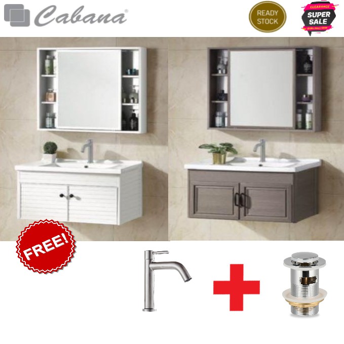 ‼️READY STOCK‼️Cabana Premium Quality Aluminum Water Proof Bathroom Basin Cabinet and Bathroom ...