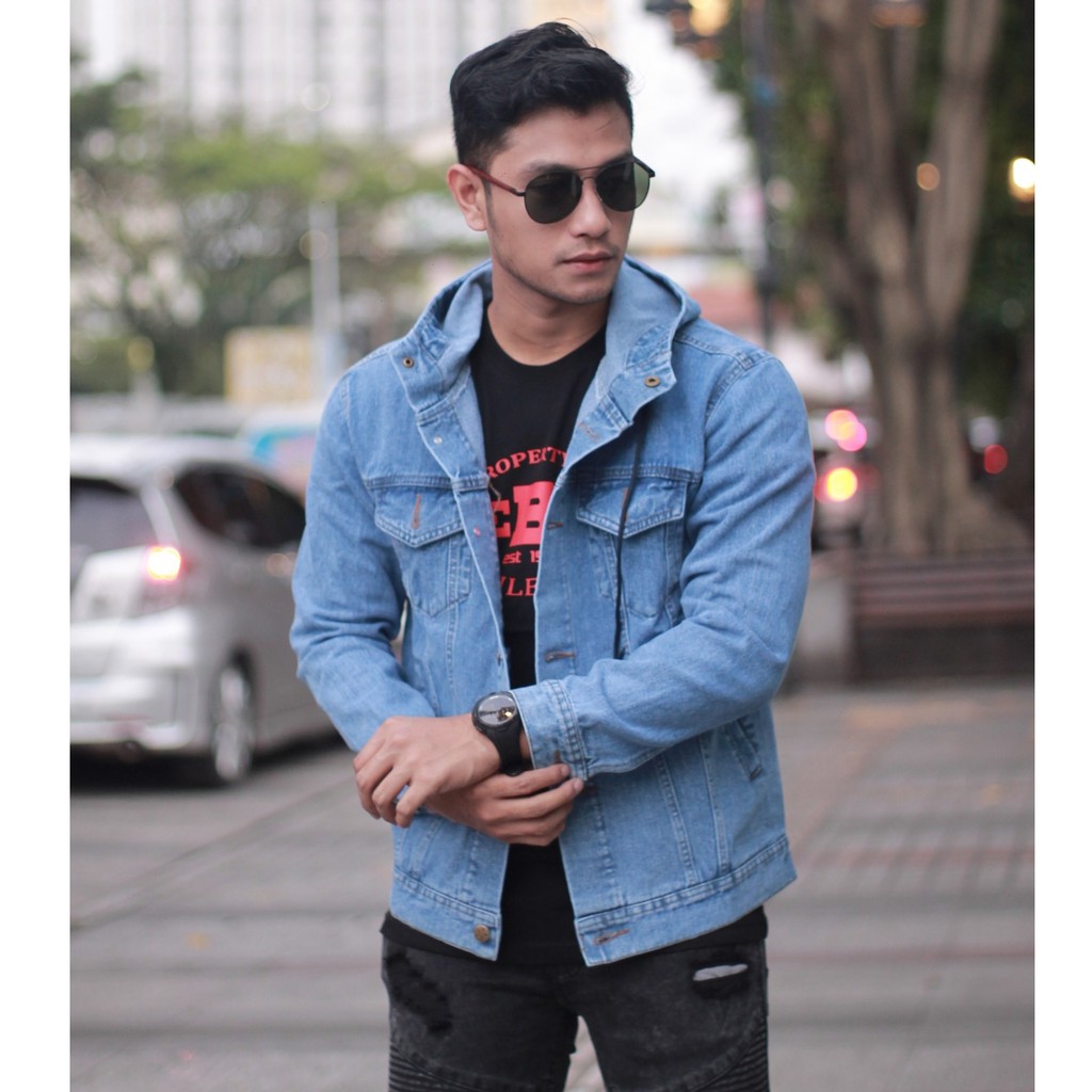 Down Checkout Men's Jacket Hoodie - Men's Denim Jacket | Shopee Malaysia